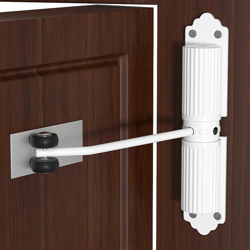 Vurlexat Automatic Door Closer, Zinc Alloy Safety Spring Door Closer 20-60kg Closing Door Hinge, Adjustable Door Spring Closer for Commercial & Home Use with Screws(White) - Image 1